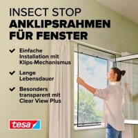 tesa Fliegengitter Insect Stop Clip On anthrazit 1,2 x 2,4 m