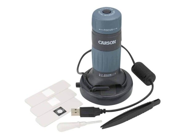 CARSON® digitales Mikroskop USB zPix 300 blau 86x - 457x