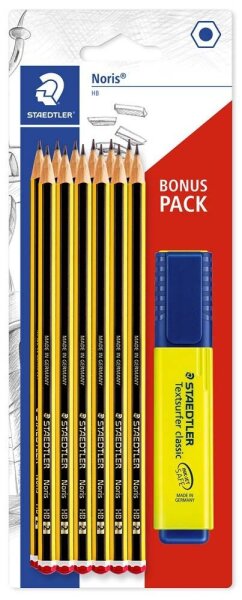 STAEDTLER Noris® Bleistifte HB schwarz/gelb, 1 Set
