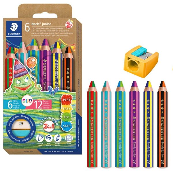 STAEDTLER Noris® junior 1402 duo Buntstifte farbsortiert, 1 Set