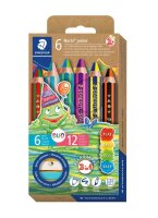 STAEDTLER Noris® junior 1402 duo Buntstifte farbsortiert, 1 Set