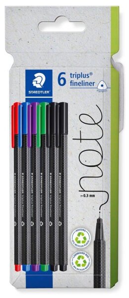 STAEDTLER triplus® Fineliner farbsortiert 0,3 mm, 6 St.