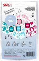 COLOP Stempelkissen Little Nio Pastell fresh mint, calm blue, soft pink, cozy red 4x 1,7 x 1,7 cm, 4 St.