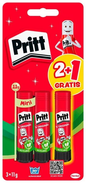 2 + 1 GRATIS: Pritt Klebestifte 11,0 g, 2 St. + GRATIS Klebestift 11,0 g