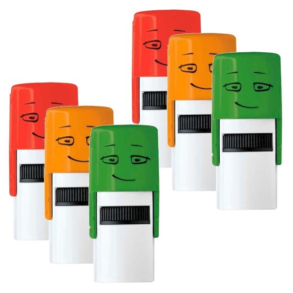 COLOP Little NIO Emoji Motivstempel-Set Belohnung Smiley 1,7 x 1,7 cm, 6 St.