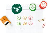 COLOP Little NIO Emoji Motivstempel-Set Belohnung Smiley 1,7 x 1,7 cm, 6 St.