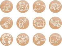 COLOP Woodies Motivstempel-Set Exotic animals 3,0 x 3,0...