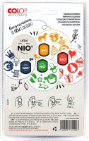 COLOP Stempelkissen Little Nio Classic noble blue, smooth green, shiny orange, brave red 4x 1,7 x 1,7 cm, 4 St.