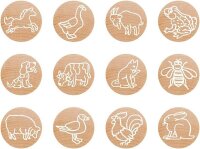COLOP Woodies Motivstempel-Set Farm animals 3,0 x 3,0 cm,...