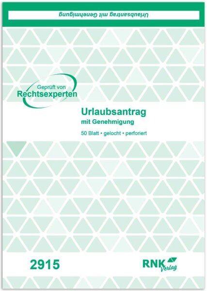 RNK-Verlag Urlaubsantrag Formularbuch 2915, 1 Block