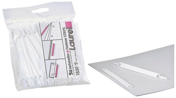 Laurel Heftstreifen EASY CLIP Abheftstreifen weiß Kunststoff, 50 St.