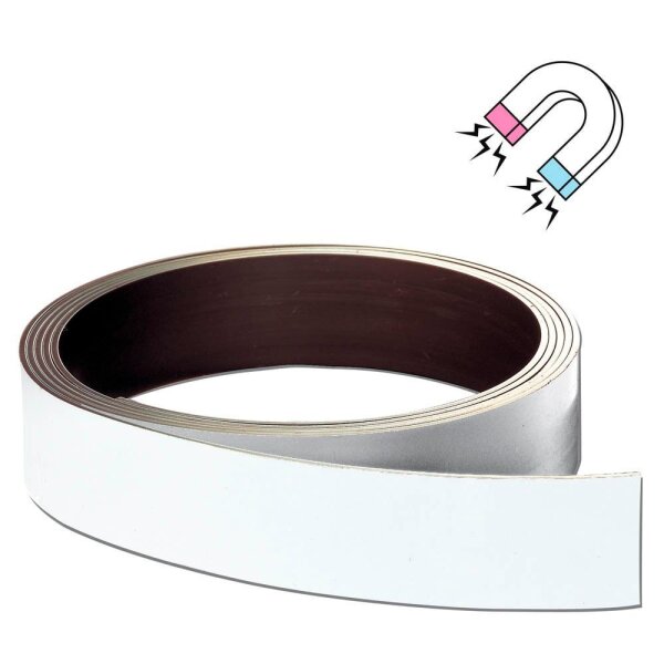 FRANKEN Magnetband weiß 1,0 cm x 10,0 m, 1 St.