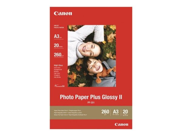Canon Fotopapier PP-201 A3 DIN A3 hochglänzend 265 g/qm 20 Blatt