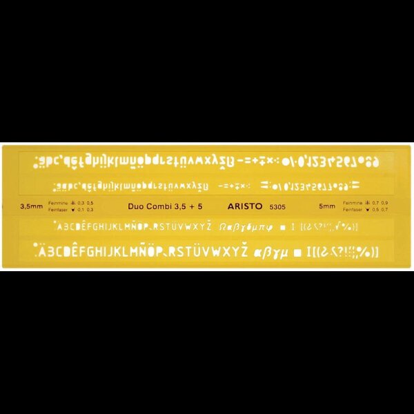 ARISTO Schriftschablone gelb