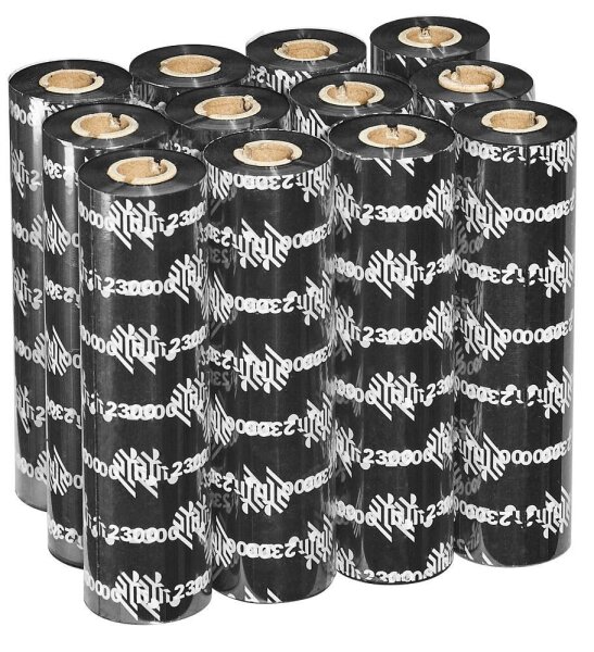 ZEBRA 3200 schwarz Thermo-Druckfolien, 12 Rollen