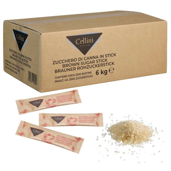 Cellini  Rohrzucker Zuckersticks, 2000 x 3,0 g