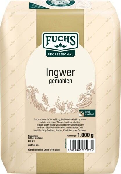 Fuchs  Ingwer gemahlen Gewürz, 1,0 kg