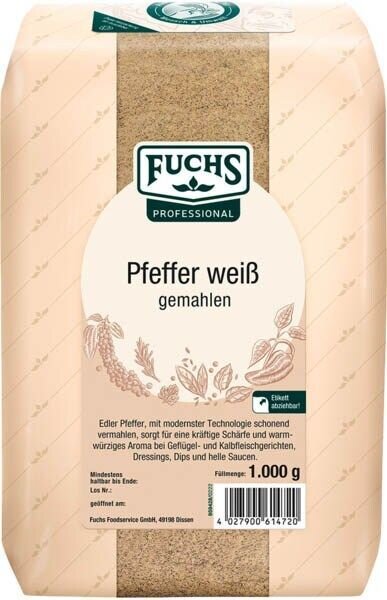 Fuchs  Pfeffer weiß gemahlen Gewürz, 1,0 kg