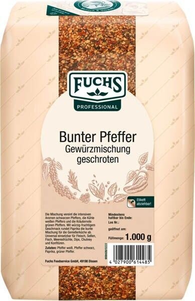 Fuchs  bunter Pfeffer geschroten Gewürz, 1,0 kg