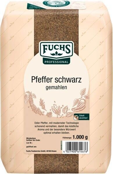 Fuchs  Pfeffer schwarz gemahlen Gewürz, 1,0 kg
