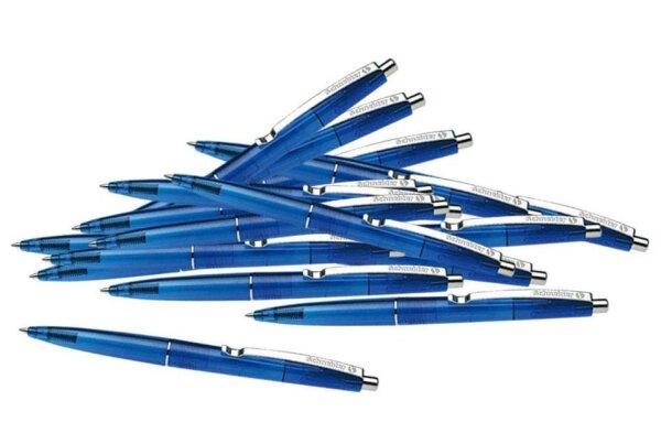 Schneider Kugelschreiber K20 - Icy Colours blau/transparent, Schreibfarbe: blau, 20 St.