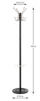 HAKU Möbel Kleiderständer 88599 schwarz Metall 4 Haken 36,0 x 182,0 cm, 1 St.