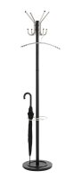 HAKU Möbel Kleiderständer 88599 schwarz Metall 4 Haken 36,0 x 182,0 cm, 1 St.