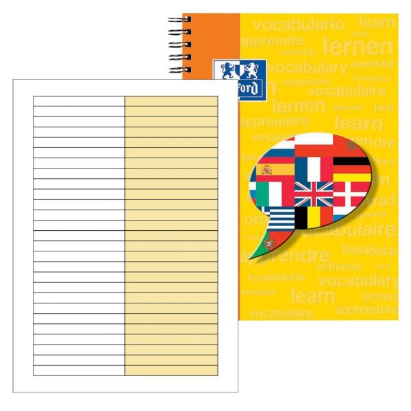 OXFORD Vokabelheft Lineatur 53 liniert DIN A5 Rand rundum, 48 Blatt, 1 St.