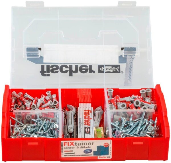 fischer FixTainer 547166 Dübel- und Schrauben-Sortiment, 306-teilig