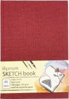 Ilijanum Skizzenbuch DIN A5 blanko, weinrot Hardcover 54...