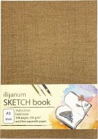 Ilijanum Skizzenbuch DIN A5 blanko, walnuss Hardcover 54...
