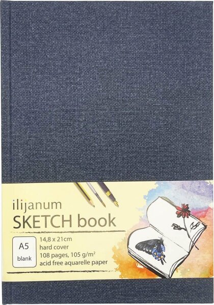 Ilijanum Skizzenbuch DIN A5 blanko, marine Hardcover 54 Seiten, 1 St.