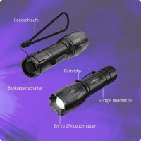 ANSMANN Action 400 UV LED Taschenlampe schwarz 5,0 cm, 4.200 Lux, 90 Lumen, 3 W, 1 St.