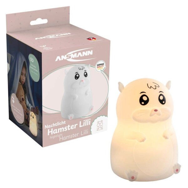 ANSMANN Hamster Lilli LED Nachtlicht weiß 9,23 cm, 0,2 W, 1 St.