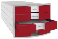 HAN Schubladenbox Impuls  rot 1012-17D, DIN A4 mit 4...
