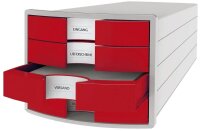 HAN Schubladenbox Impuls  rot 1012-17D, DIN A4 mit 4...