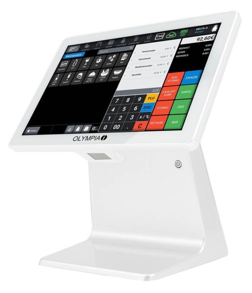 OLYMPIA Registrierkasse TS10 inkl. eingebautem Scanner (ohne TSE-Lizenz) weiß