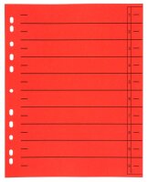 Wekre Trennblätter DIN A4 0-9 rot, 230 g/m²,...