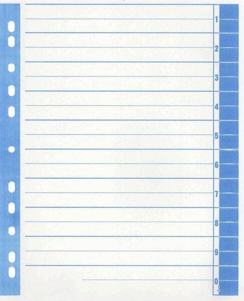 Wekre Trennblätter DIN A4 1-0 weiß/blau, 230 g/m², 100 Blatt