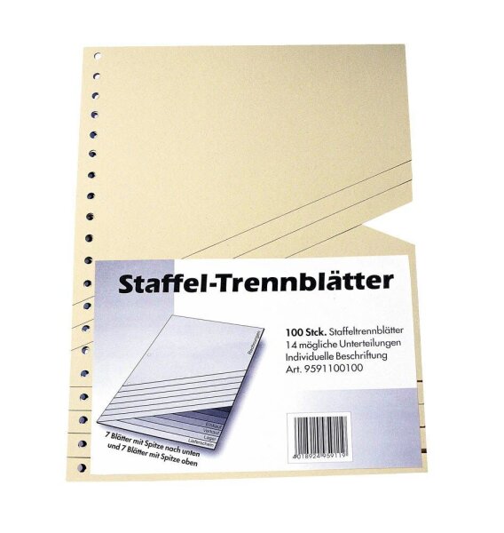 Wekre Trennblätter Staffel DIN A4 blanko chamois, 200 g/m², 100 Blatt