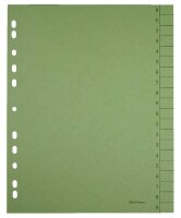 Trennblätter DIN A4 0-9 farbsortiert, 250 g/qm, 100 Blatt