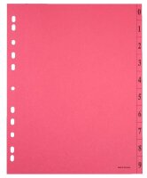 Trennblätter DIN A4 0-9 farbsortiert, 250 g/qm, 100 Blatt