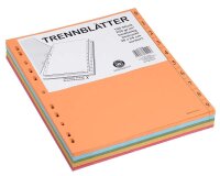 Trennblätter DIN A4 0-9 farbsortiert, 250 g/qm, 100 Blatt