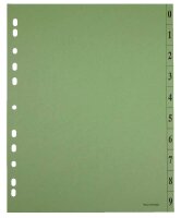 Trennblätter DIN A4 0-9 farbsortiert, 250 g/qm, 100 Blatt