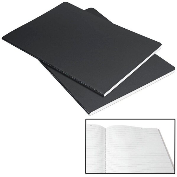 SIGEL Notizhefte Linescape ca. DIN A5 liniert, dunkelgrau, hellgrau Softcover 68 Seiten, 2 St.