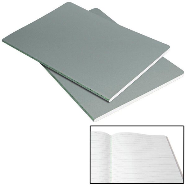 SIGEL Notizhefte Linescape ca. DIN A5 liniert, hellgrau, neon-grün Softcover 68 Seiten, 2 St.