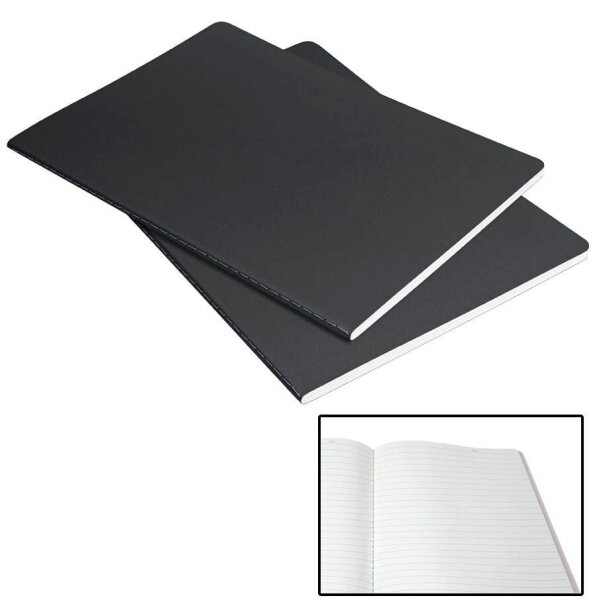 SIGEL Notizhefte Linescape ca. DIN A5 kariert, dunkelgrau, hellgrau Softcover 68 Seiten, 2 St.