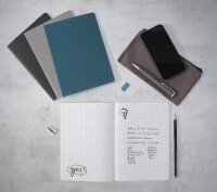 SIGEL Notizhefte Linescape ca. DIN A5 kariert, mittelblau, neon-grün Softcover 68 Seiten, 2 St.
