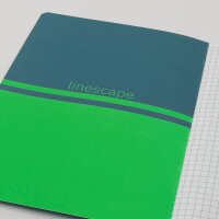 SIGEL Notizhefte Linescape ca. DIN A5 kariert, mittelblau, neon-grün Softcover 68 Seiten, 2 St.