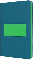 SIGEL Notizbuch Linescape ca. DIN A5 kariert, mittelblau, neon-grün Hardcover 176 Seiten, 1 St.